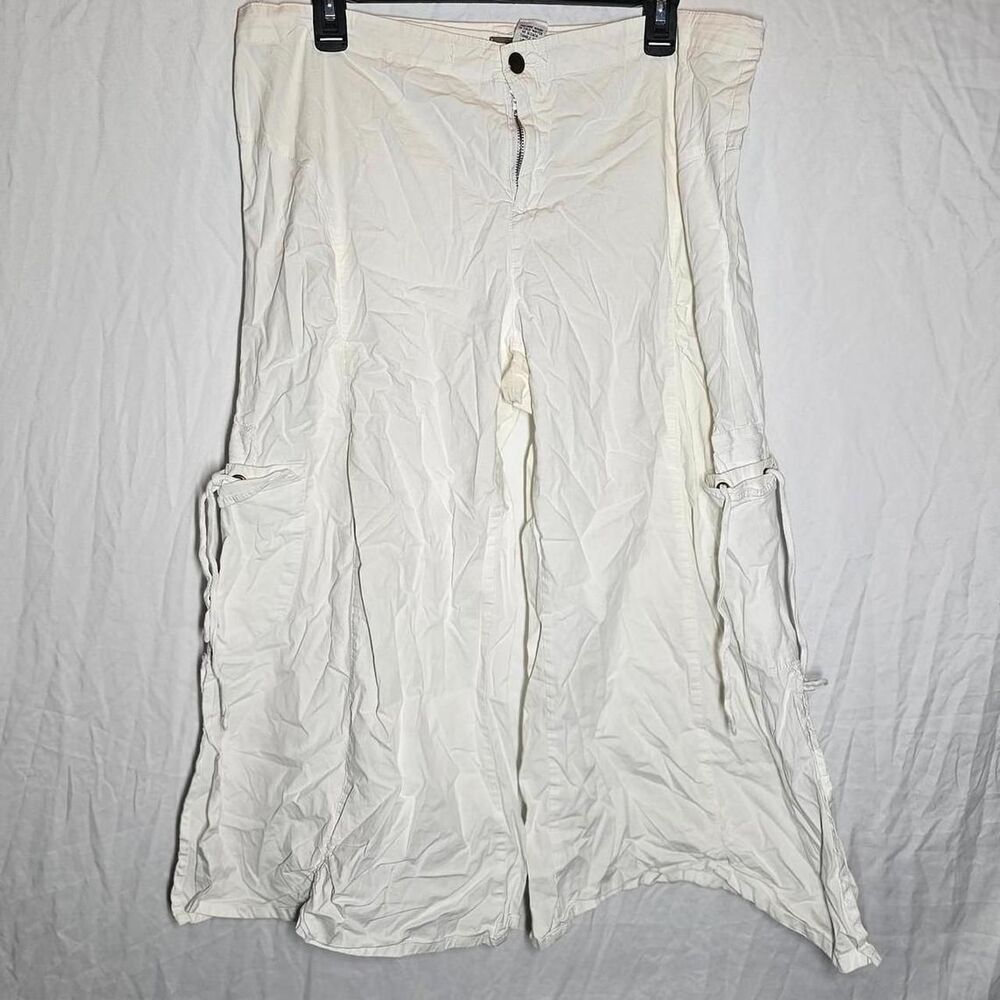 white wide leg guacho low rise y2k vintage pants